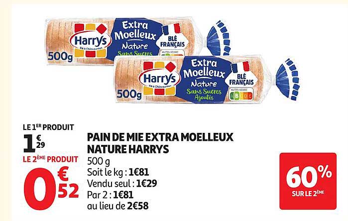 Harrys Pain de mie extra moelleux nature