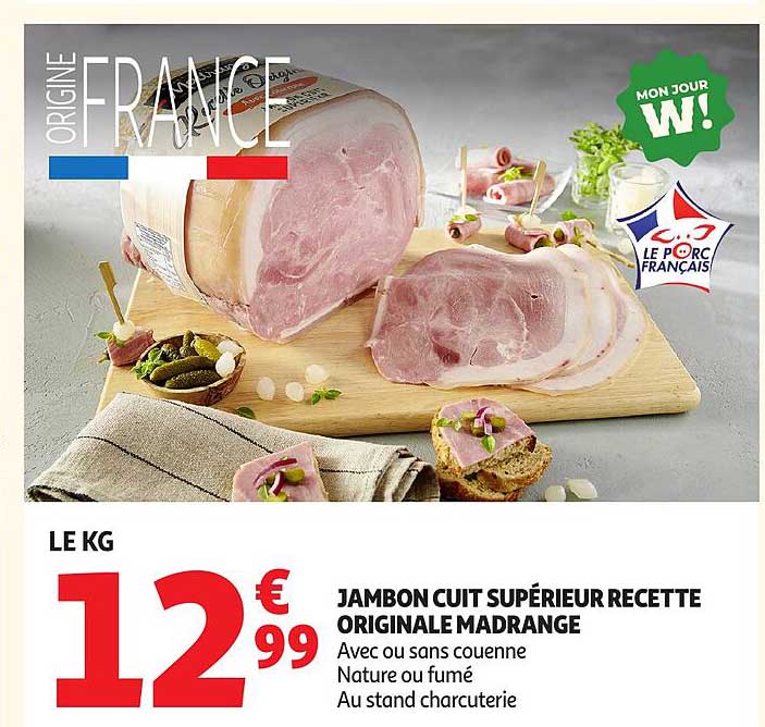 JAMBON CUIT SUPÉRIEUR RECETTE ORIGINALE MADRANGE