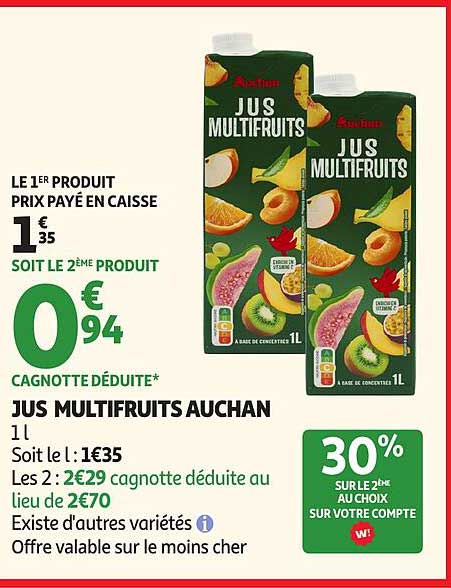 JUS MULTIFRUITS AUCHAN