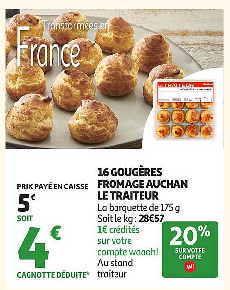 Le Traiteur 16 Gougères Fromage Auchan Le Traiteur
