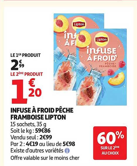 Lipton Infuse à froid pêche framboise