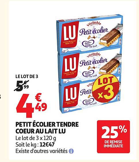 LU Petit Écolier Tendre Coeur au Lait