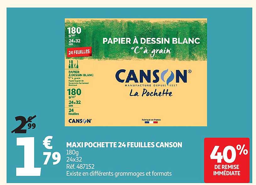 MAXI POCHETTE 24 FEUILLES CANSON