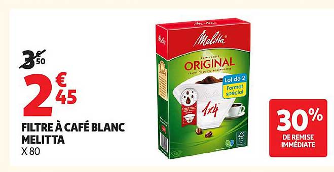 Melitta FILTRÉ À CAFÉ BLANC