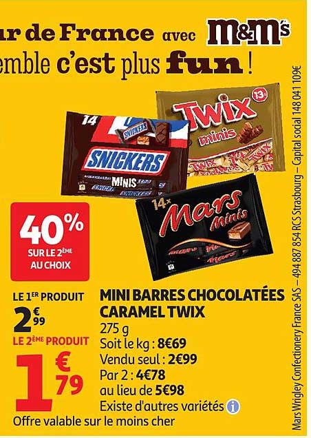 MINI BARRES CHOCOLATÉES CARAMEL TWIX