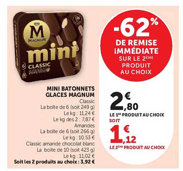 Mini bâtonnets glaces Magnum
