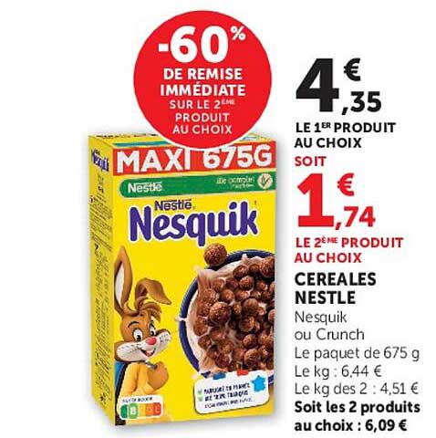 Nestlé Nesquik or Crunch