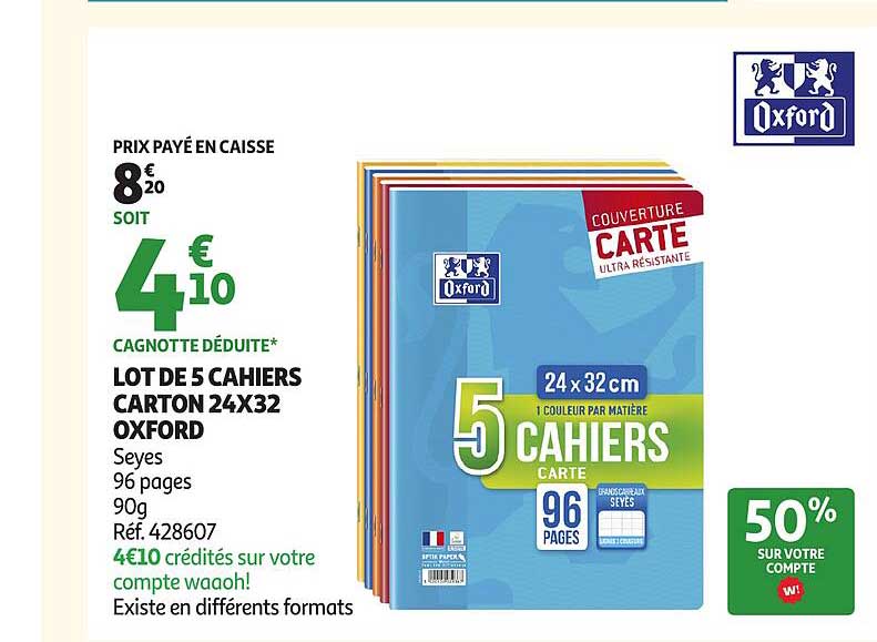 Oxford 5 Cahiers Carte