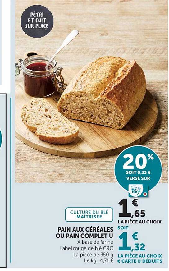 PAIN AUX CÉRÉALES OU PAIN COMPLET U