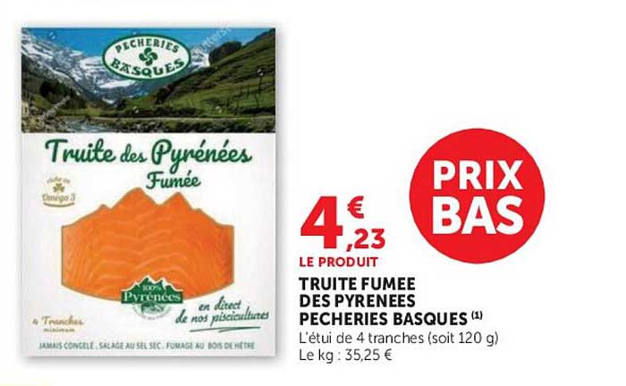 PÊCHERIES BASQUES Truite des Pyrénées Fumée