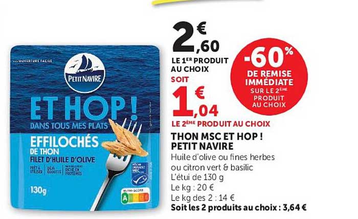 PETIT NAVIRE ET HOP! EFFILOCHÉS DE THON