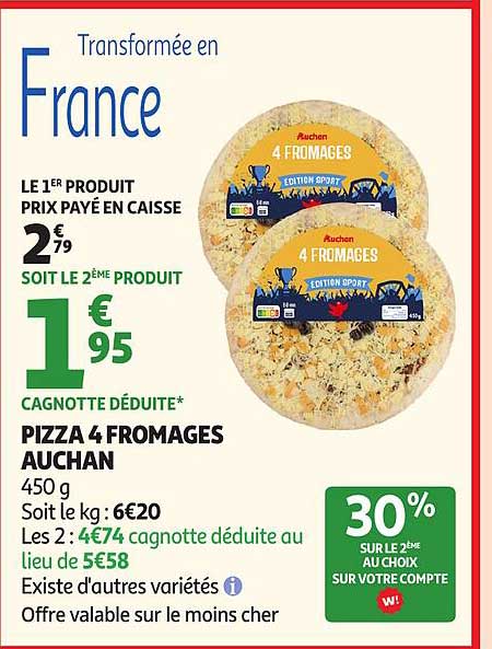 Pizza 4 Fromages Auchan