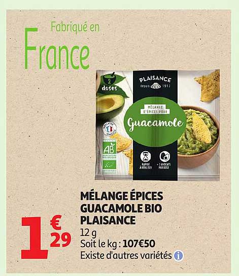 PLAISANCE Mélange épices guacamole BIO