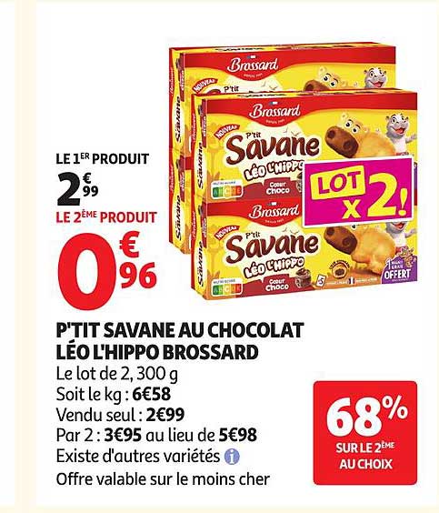 P'TIT SAVANE AU CHOCOLAT LÉO L'HIPPO BROSSARD