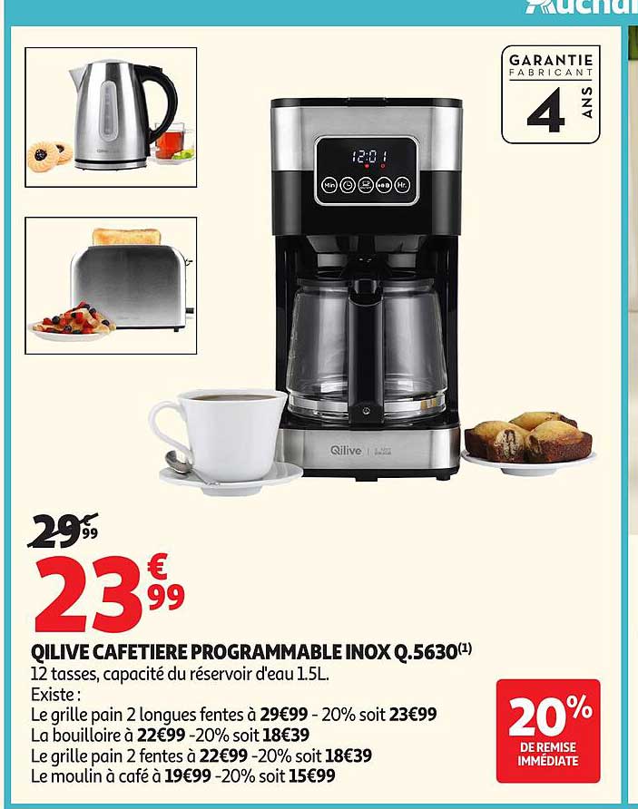 QILIVE CAFETIERE PROGRAMMABLE INOX Q.5630