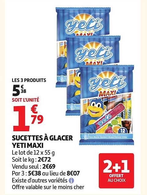 SUCETTES À GLACER YETIMAXI