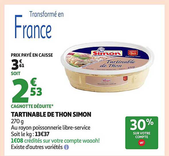 TARTINABLE DE THON SIMON