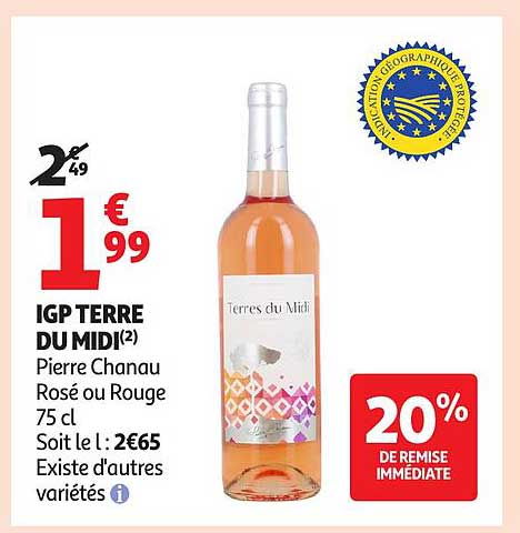Terres du Midi Pierre Chanau Rosé ou Rouge
