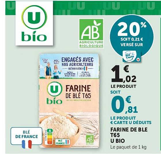 U bio Farine de blé T65