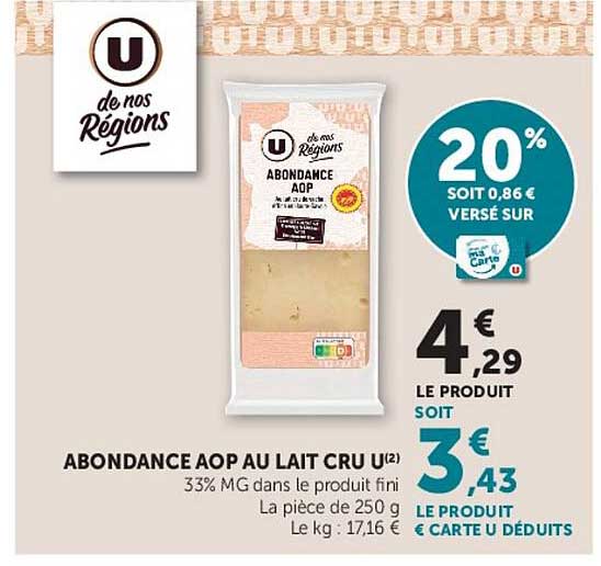 U de nos Régions ABONDANCE AOP AU LAIT CRU U(2)