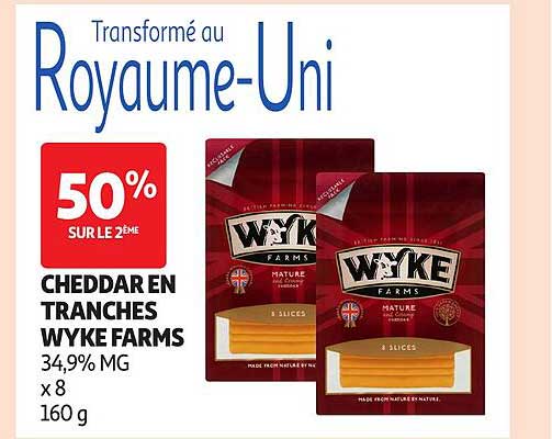 WYKE FARMS CHEDDAR EN TRANCHES