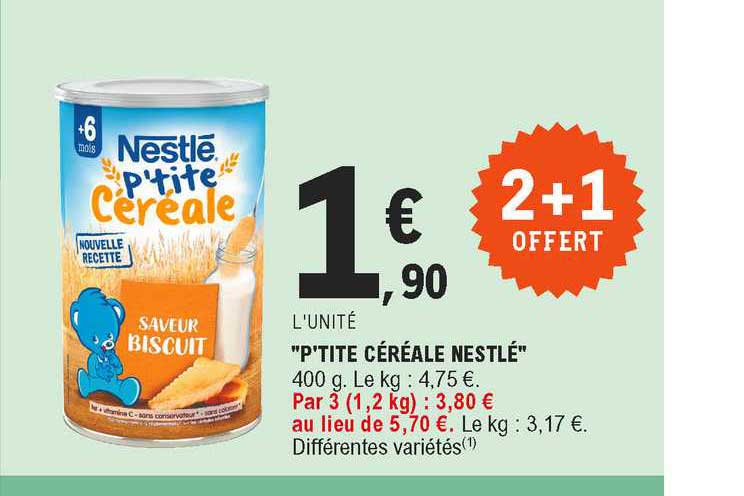 "p'tite céréale nestlé