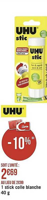 1 stick colle blanche 40g