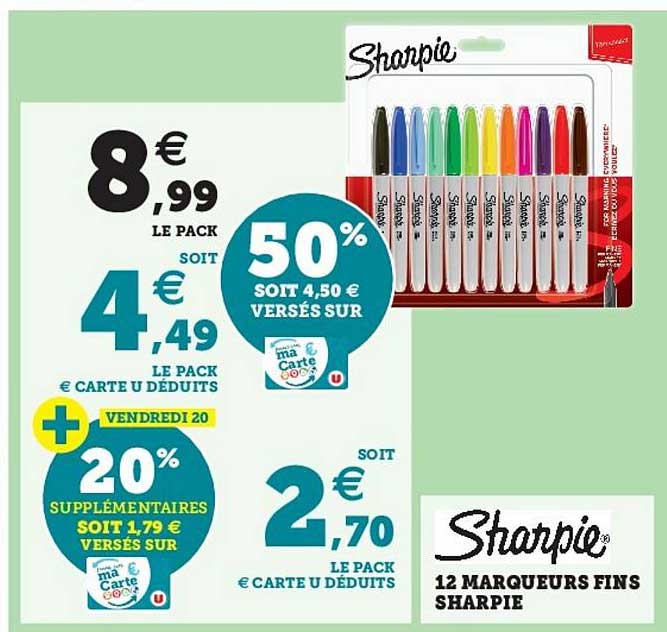 12 Marqueurs Fins Sharpie