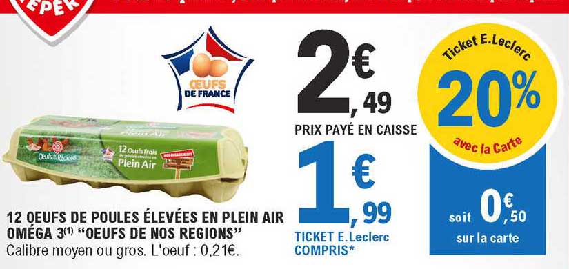 12 oeufs de poules élevées en plein air oméga 3 "oeufs de nos régions"