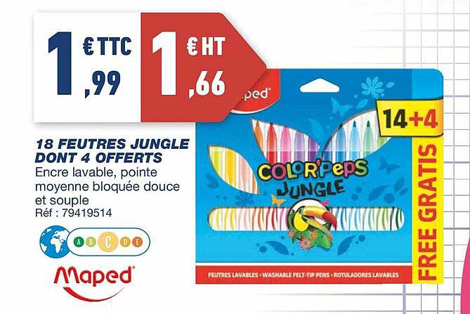 18 feutres jungle dont 4 offerts maped