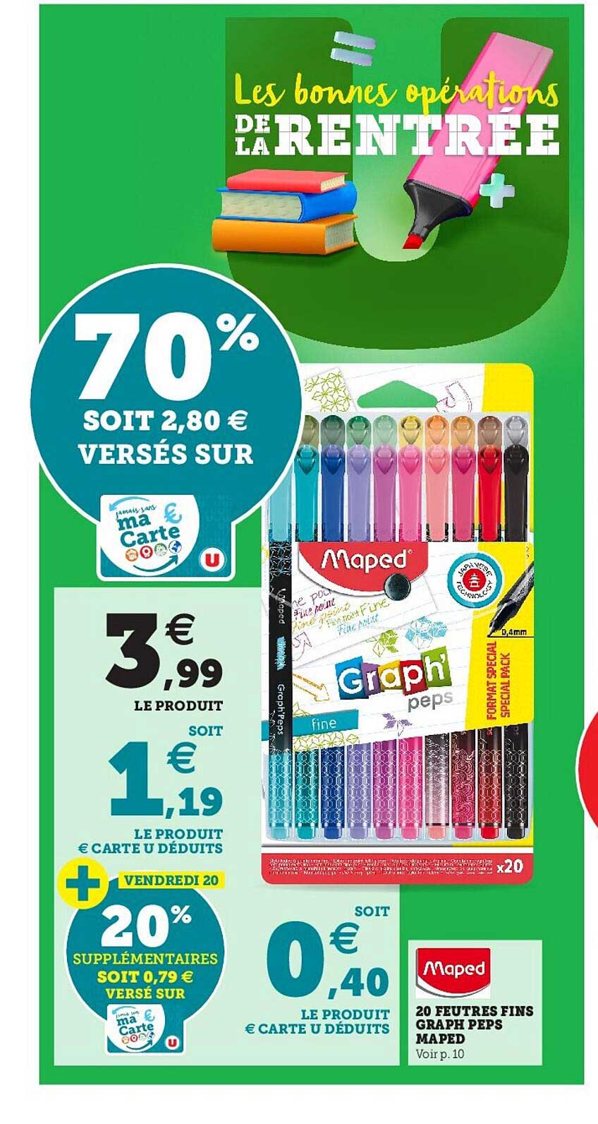 20 feutres fins graph peps maped