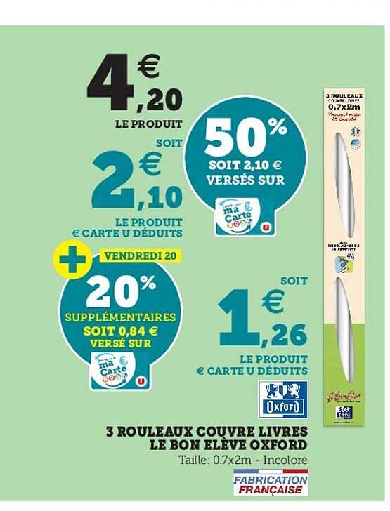 3 rouleaux couvre livres le bon élève oxford