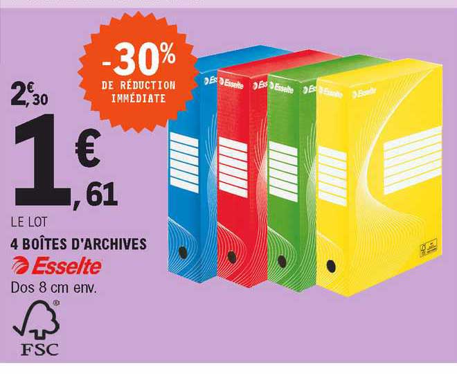 4 boîtes d'archives esselte