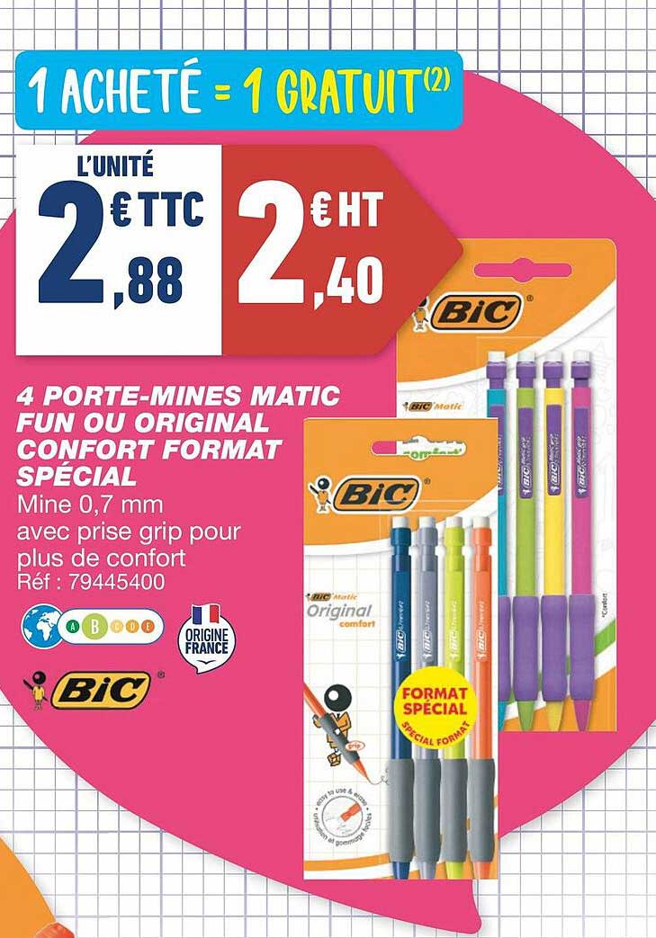 4 porte-mines matic fun ou original confort format spécial