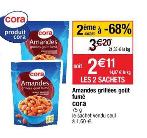 Amandes Grillées Goût Fumé Cora