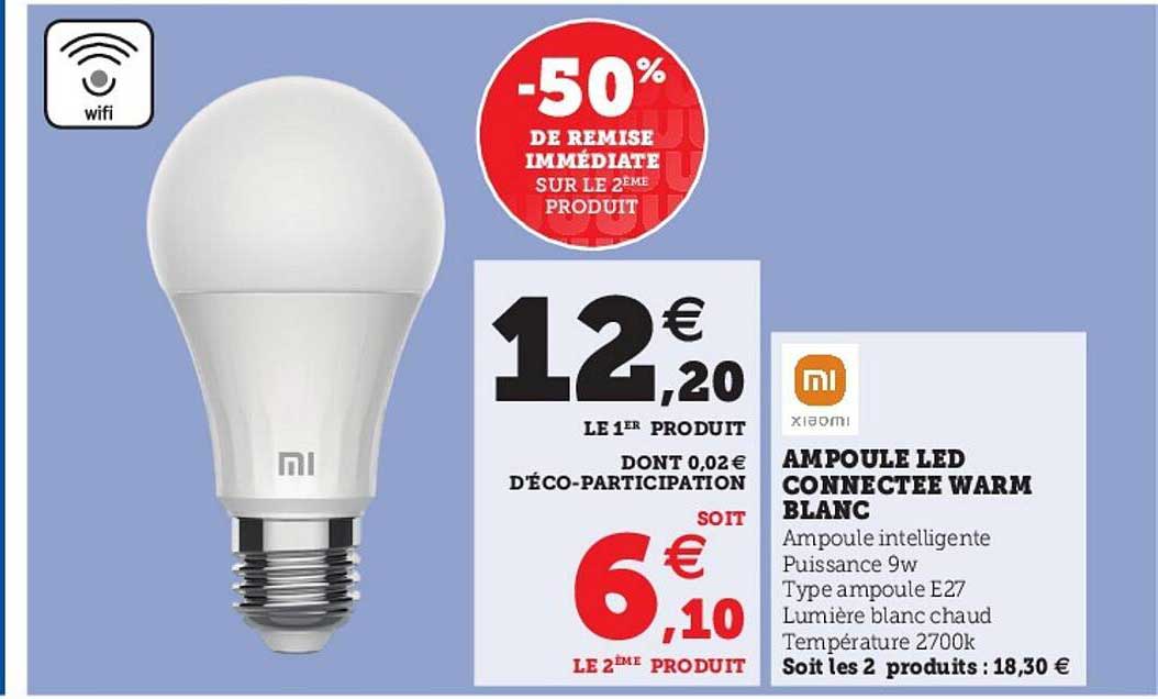 ampoule led connectée warm blanc