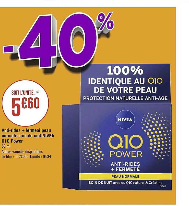 anti-rides + fermeté peau normale de nuit nivea q10 power