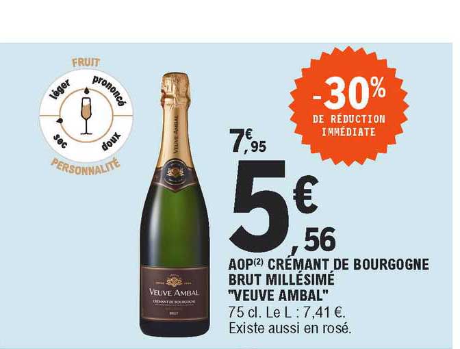 aop crémant de bourgogne brut millésimé "veuve ambal"