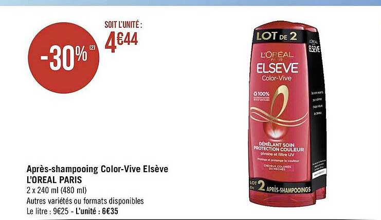 après-shampooing color-vive elsève l'oréal paris
