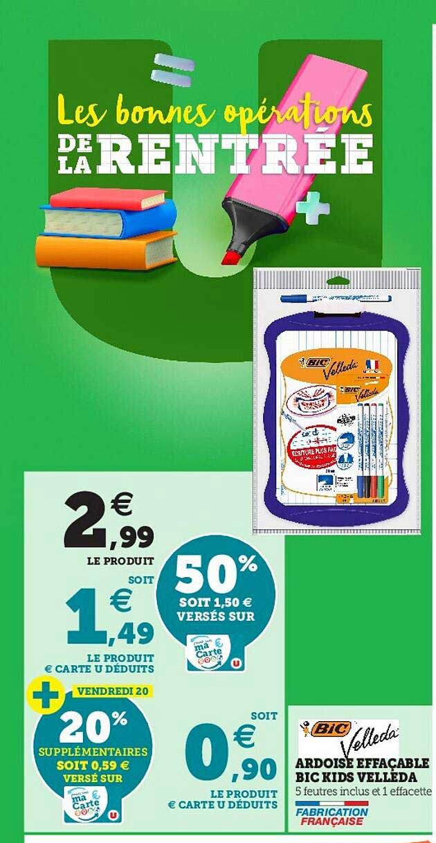Ardoise Effaçable Bic Kids Velleda
