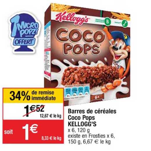 Barres De Céréales Coco Pops Kellogg's