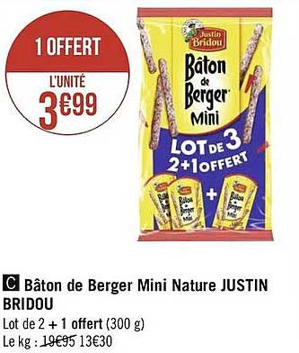 bâton de berger mini nature justin bridou
