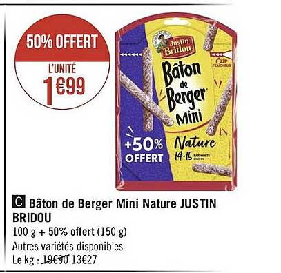 bâton de berger mini nature justin bridou