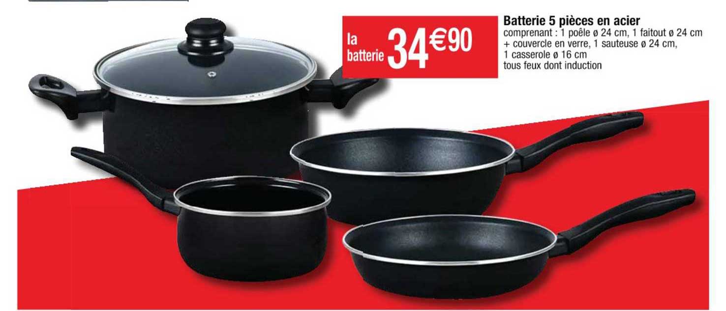 Batterie 5 Pièces En Acier