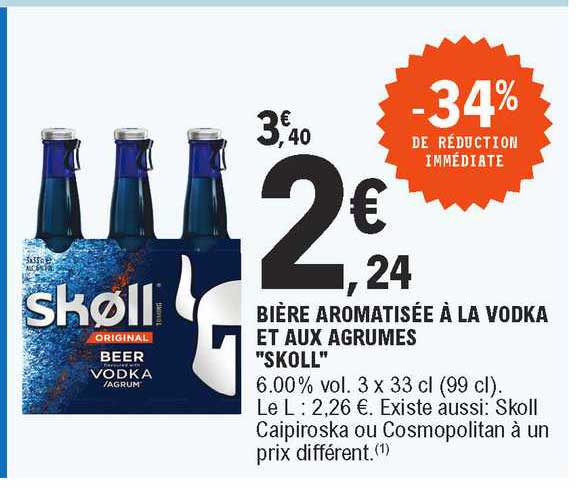 bière aromatisée à la vodka et aux agrumes "skoll"