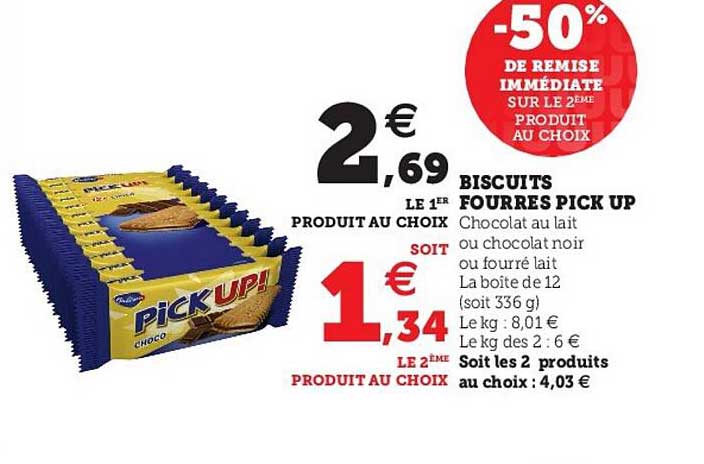biscuits fourrés pick up