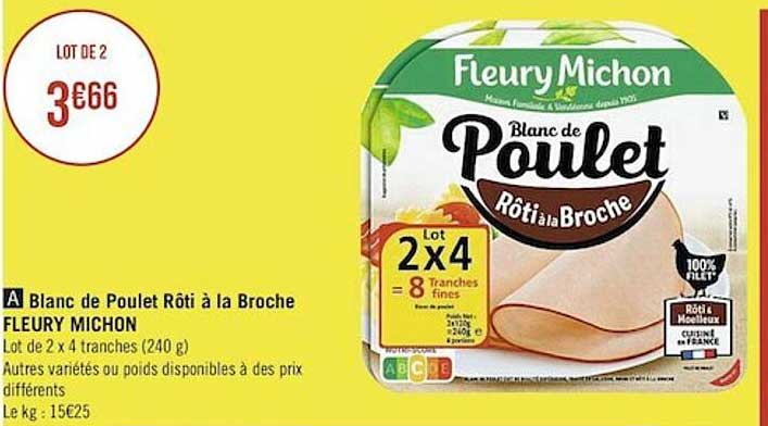 blanc de poulet rôti à la broche fleury michon