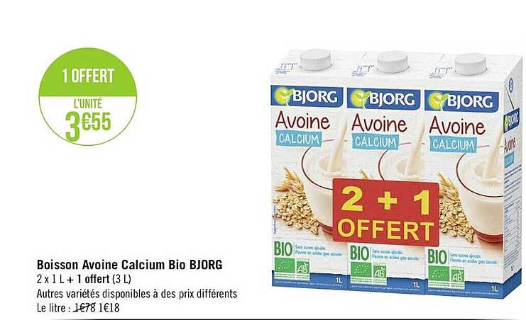 Boisson Avoine Calcium Bio Bjorg