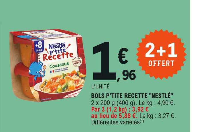bols p'tite recette "nestlé"