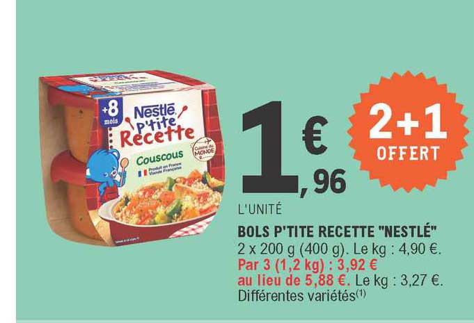 bols p'tite recette "nestlé"